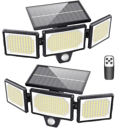 Buitenlamp op Zonne-energie met Bewegingsmelder en 304 LEDs - Veiligheidsverlichting voor Buiten