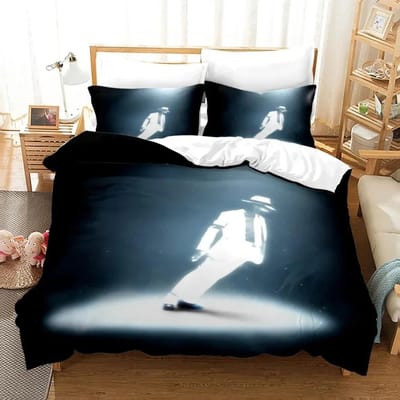 Parure de lit Michael Jackson avec impression 3D, housse de couette, taie d'oreiller, couette, king size, queen size, pour garçons et adultes US Full 200x230cm