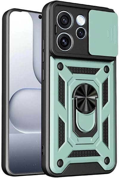 Coverup Hoesje - Geschikt voor OPPO Reno15 Pro Hoesje - Coverup Armor Ring Kickstand Back Cover met Camera Shield - Groen