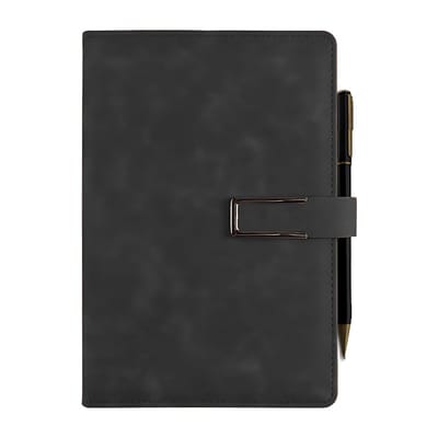 Leren Kaft Notitieboek A5, Blanco & Gelijnd, 200 Pagina's Hardcover voor Schrijven, Werk en School
