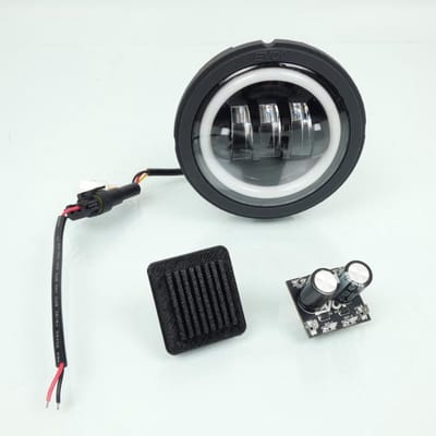 Optique avant EVOK pour Deux Roues Iron Led 12V Angel eyes Neuf