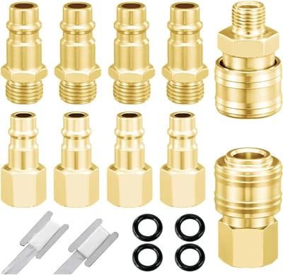 Set van 10 lucht slang koppelingen 1/4 Inch BSP met luchtdichte ring voor compressoren en Europese pijpverbindingen