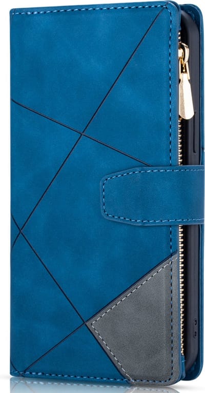 Apple iPhone 15 Pro Telefoonhoesje - Hoogwaardig Leren iPhone 15 Pro Bookcase - Luxe Uitstraling - Blauw