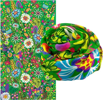 Sjaal Pareo - Stranddoek Foulard - Strand Kleding - Gerecycled Viscose - One size - Groen
