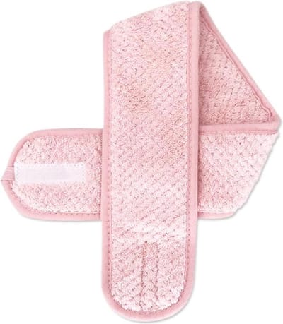 DW4Trading Verstelbare Make-up Haarband - Badstof - Spa - Cosmetische Hoofdband - Roze