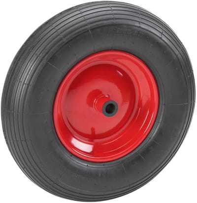 Pechbestendig wiel Ø 400 mm voor kruiwagens - stalen velg en massief rubberen constructie - 100 kg draagkracht