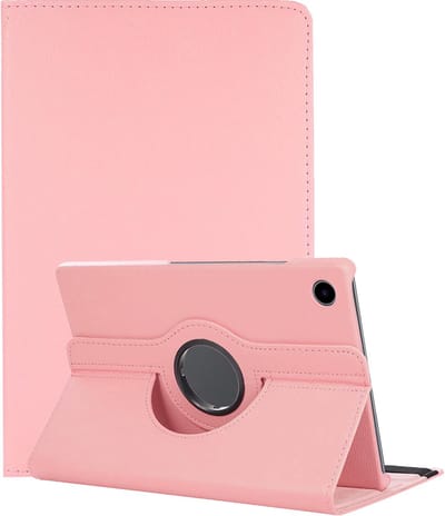 Hoes - Geschikt voor Samsung Galaxy Tab A11 Plus - 360 Graden Draaibare Hard Cover Case - Tablet Hoesje Draaibaar - Lichtroze