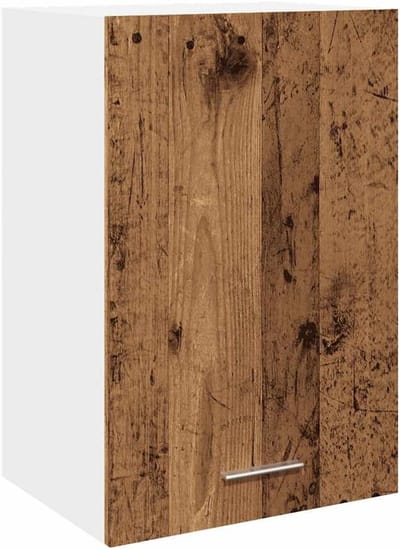 Hangkast Hout met Deur 40x31x60 cm Rustiek Oud Houtkleur