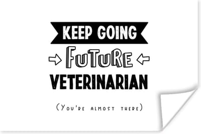 Poster Quote - Dierenarts - Student - 180x120 cm XXL