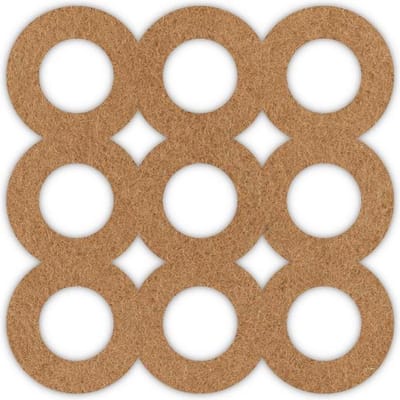 Ring vilt onderzetters - Lichtbruin - 6 stuks - 10 x 10 cm - Tafeldecoratie - Glas onderzetter - Cadeau - Woondecoratie - Woonkamer - Tafelbescherming - Onderzetters Voor Glazen - Keukenbenodigdheden - Woonaccessoires - Tafelaccessoires