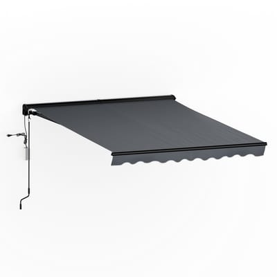 Blumfeldt CloudShade Zonnescherm - Intrekbare terraszonwering met app & afstandsbediening, UV 30+ & regenbescherming, stevige halfcassette, verstelbare kanteling, aluminium frame, eenvoudige wandmontage, 250x200 cm