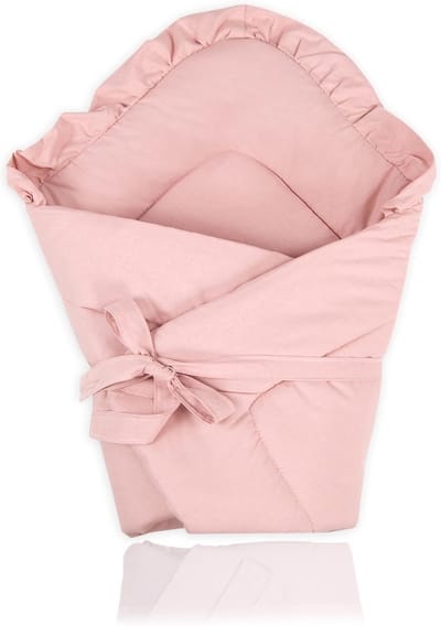 Baby Wikkeldeken met Kap Roze - Inbakerdoek voor Newborns en Peuters - 100% Katoen