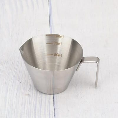 100ML Roestvrijstalen Koffie Extractie Kop Ounce Maatbeker met Schaal en Handvat Vloeistofkop Huishoudelijke Koffie Accessoires 100ml
