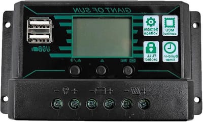 Zonnepaneel Regelaar - Laadregelaar Solar - Energie Beheer - Dubbele USB Intelligente Controle - 12V 24V - Zwart