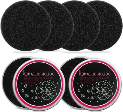 Effectieve Make-up Borstel Cleaner voor Snelle Kleurveranderingen, Herbruikbaar en Makkelijk Schoon te Maken, Inclusief 6+2 Stuks