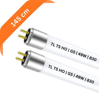 2x T5 TL buis 145 cm – 830 Warm Wit 3000K – 49W – G5 fitting – 4312 lumen – Ø 1.6 cm