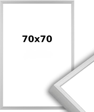 Aluminium Wissellijst 70 x 70 Matzilver - Ontspiegeld Acrylite - Professional