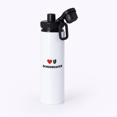 Hacebo® - love u schoonvader waterfles met draaidop zwart - Papa - de liefste schoonvader - vader cadeautjes - vaderdag - verjaardag - geschenk - kado - water fles - 850ML