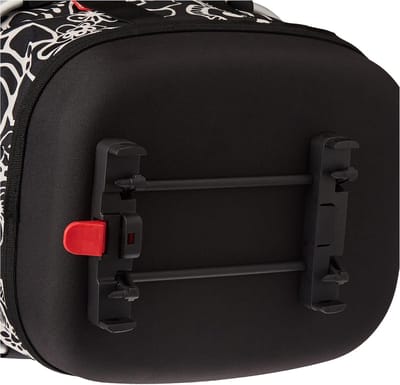 Fietsmand - Boodschappenmand - Winkelen - Met trekkoord - 33 x 27 x 42 cm - Fleur zwart