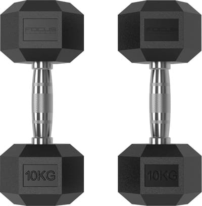 Focus Fitness - Hexa Dumbbells - 10 kg - Set van 2