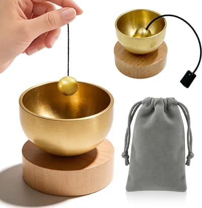 Hoogwaardige handgemaakte Tibetaanse klankschalen set van messing en beukenhout, perfect voor yoga, meditatie en ontspanningstechnieken