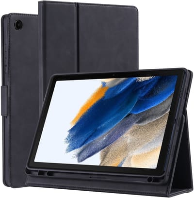Otronica Hoes geschikt voor Samsung Galaxy Tab A8 Zwart - Samsung A8 hoes bookcase met Stylus Pen Houder premium leren cover