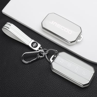 TPU Autosleutelhoes Cover Voor Chery Jaecoo J5 J7 Bescherming Sleutelschaal Tas Sleutelhanger Behuizing Houder Auto Accessoires gray