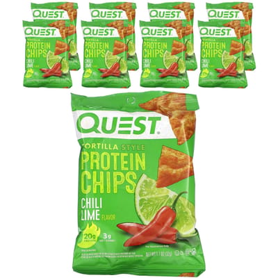 Quest Nutrition, Eiwitchips in Tortillastijl, Chili Limoen, 8 Pakjes, 1,1 oz (32 gram) Elk multi