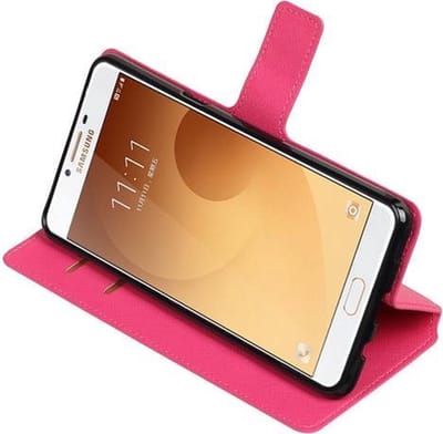 Roze Samsung Galaxy C9 TPU wallet case booktype hoesje HM Book