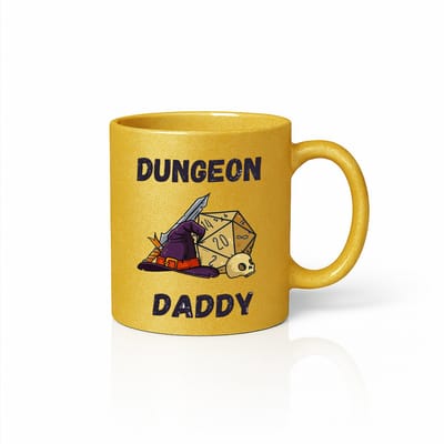 Dungeon Daddy Koffiemok met D20 Dobbelsteen & Fantasy Ontwerp – Leuk Cadeau voor DnD Spelers & Game Masters