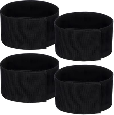 4 stuks zwarte laarsbanden, elastische polyester enkelbanden voor cowboy, verstelbare zelfklevende broek- en blousebanden met haak- en lus voor wandelen, vissen, jagen