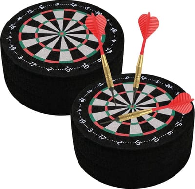 Mini Dartpijlenhouder - Opbergstandaard Darts - Ruimtebesparend Dartstation - Dubbele Punt Bescherming - 10 cm Diameter - Zwart