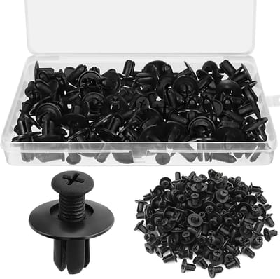 100 Stuks Plastic Rivets 8mm – Carrosserie Bevestigingsclips, Uitbreidingsrivets en Schroeven voor Bumperbevestiging