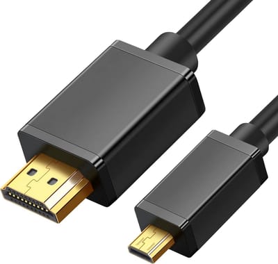 Qost - Micro HDMI naar HDMI Kabel - HDMI 2.0 Versie - 4K / 60Hz - 1 Meter - Zwart