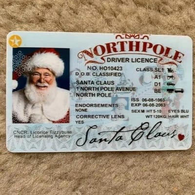 Kerstman Rijbewijs - Vliegbewijs slee - Magie Creëren - Realistisch Ontwerp - Creditcard Formaat - Meerdere Kleuren