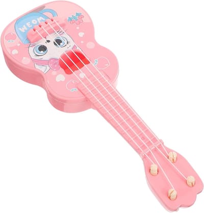 Mini Ukulele Speelgoed - Kindergitaar Muziekinstrument - Muziek Leren - Schattig Cartoon Design - 21 x 7.5 x 3 cm