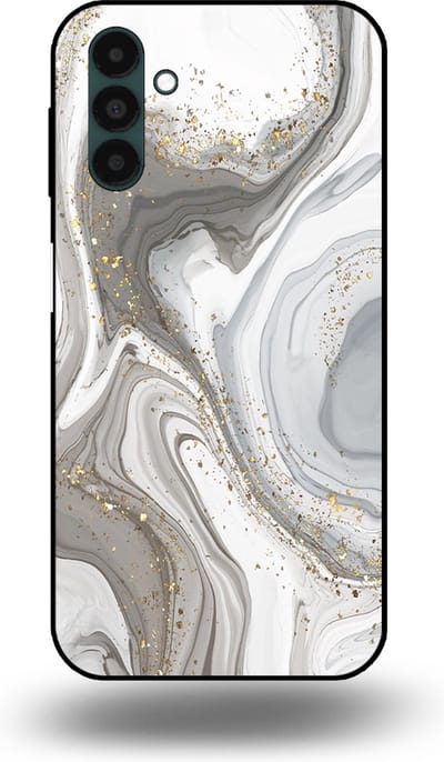 Smartphonica Telefoonhoesje geschikt voor Samsung Galaxy A13 5G met marmer opdruk - TPU backcover case marble design - Zilver geschikt voor Samsung Galaxy A13 5G