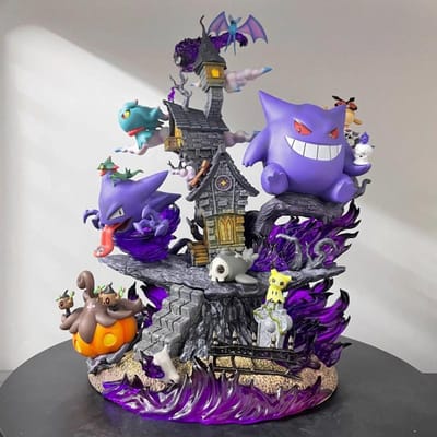 Nieuwste Pocket Monster 31cm EGG Spooktype Familie Set Gengar Evolutie Gk Figuren Pvc Anime Statisch Beeld Verrassingscadeaus Speelgoed gray