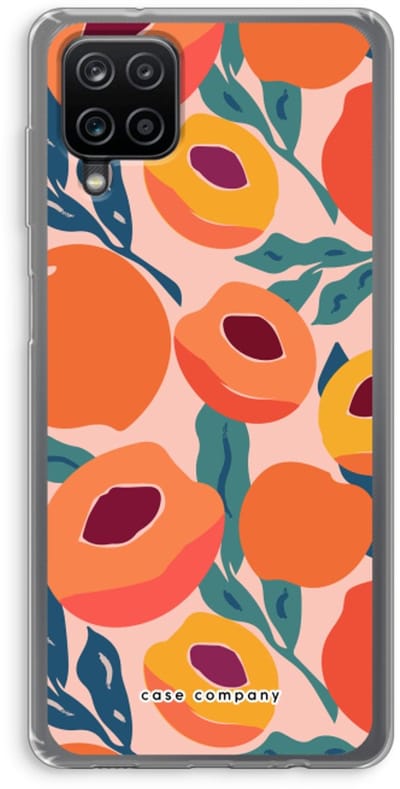 Case Company® - Hoesje geschikt voor Samsung Galaxy A12 hoesje - Perzik - Soft Cover Telefoonhoesje - Bescherming aan alle Kanten en Schermrand