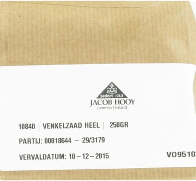 Jacob Hooy Venkelzaad heel 250 Gram