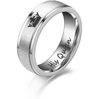 Roestvrij Staal Haar Koning Zijn Koningin Koppels Ringen Sieraden Voor Geliefden' Eenvoudige Mode Feest Bruiloft Cadeau Accessoires 12 white