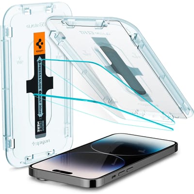 Spigen GLAStR EZ Fit Screenprotector 2 Pack + Applicator voor de Apple iPhone 14 Pro