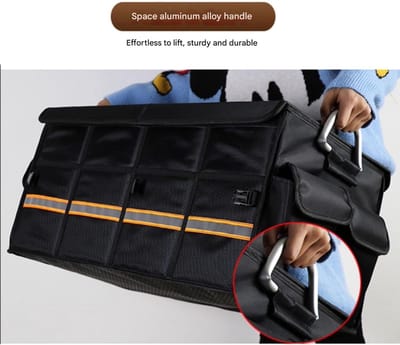 Kofferbak Organizer - Auto Opberger - Auto Organiseren - Opvouwbaar Met Vakken - 75L - Oranje