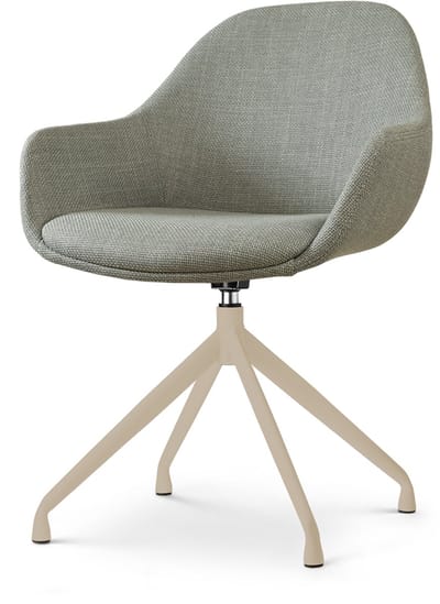 Nolon Nola-Mae Draaibare Eetkamerstoel Saliegroen - Beige Onderstel - Stoffen - Armleuning - Comfortabel - Modern