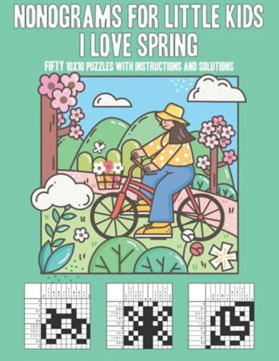 Nonogram Puzzels voor Kinderen - Lente Thema met 50 Puzzels