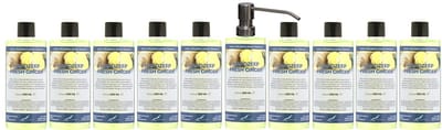 Handzeep Fresh Ginger 500 ml - set van 10 stuks - met gratis RVS zilverkleurige pomp - Voordeelverpakking