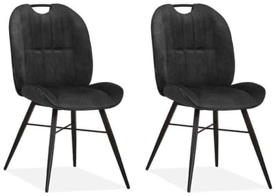 MX Sofa - Eetkamerstoel Austin - Antraciet (set van 2 stoelen)