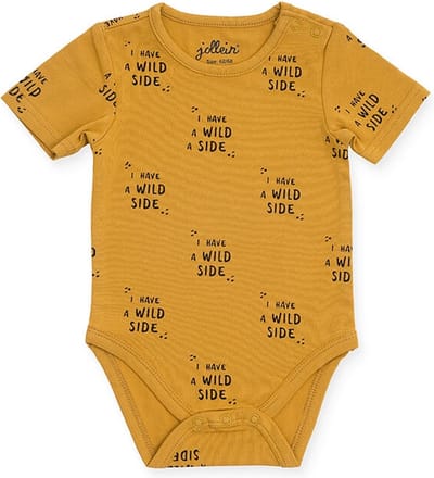 Jollein Romper korte mouw 74/80 Wild animal mustard