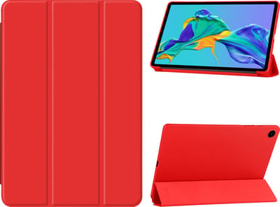 Hoes Geschikt voor Samsung Galaxy Tab A9 Plus / A11 Plus hoes – tri-fold bookcase met auto/wake functie - 11 Inch – Rood