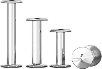 20 Sets Boekschroeven RVS 304 M4 x 10mm voor DIY Leerdecoratie en Decoratieve Tassen